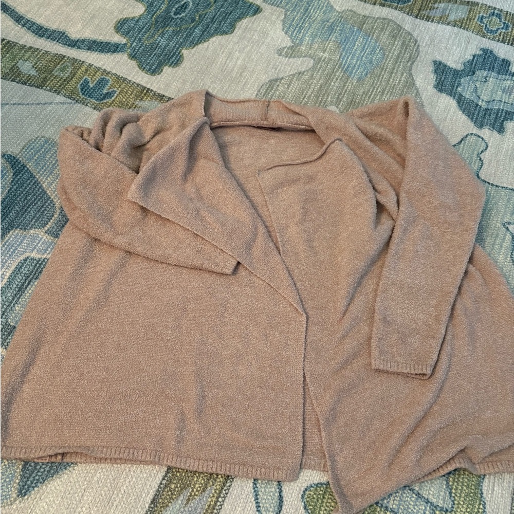 Two Barefoot Dreams CozyChic Lite Cardigans in gray and pink